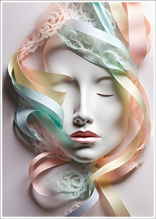 Plakat Twarz ze wstążką