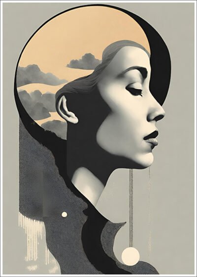 Plakat W głowie kobiety