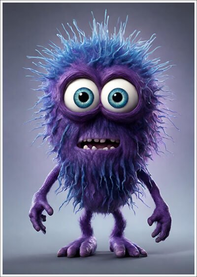 Plakat Włochaty stworek