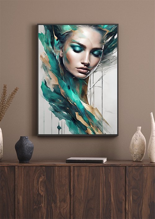 Plakat Zamyślona Pani Kompozycja