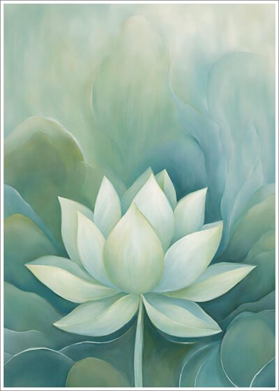 Plakat Zielonkawy kwiat