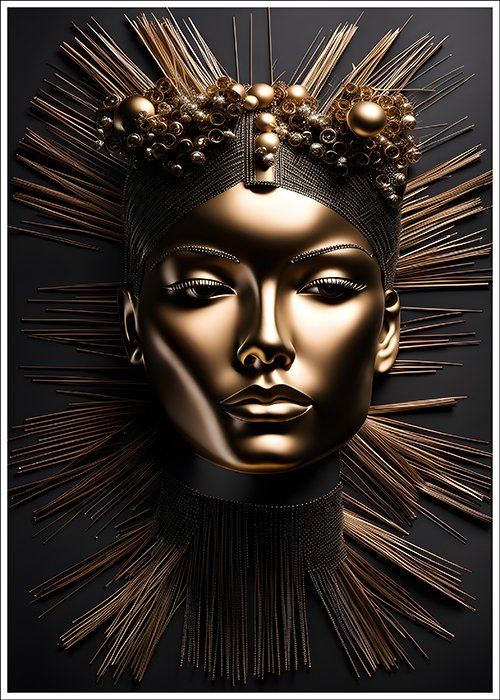 Plakat Złota starożytna maska