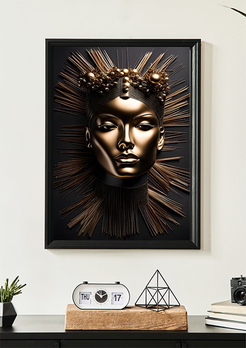 Plakat Złota starożytna maska kompozycja