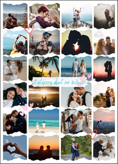 Kolaż zdjęć na Walentynki