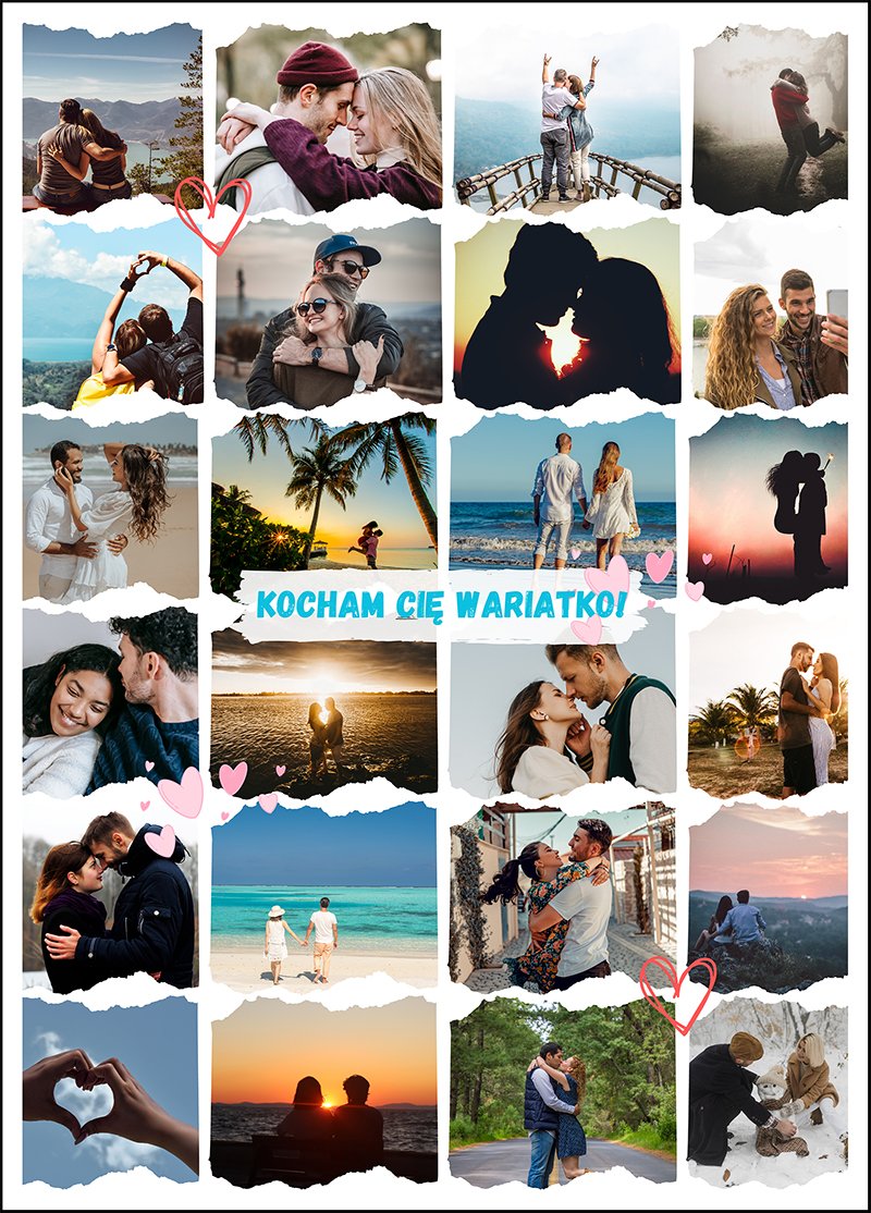 Kolaż zdjęć dla niej kocham cie wariatko