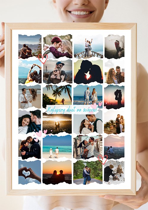 Kolaż zdjęć na Walentynki kompozycja