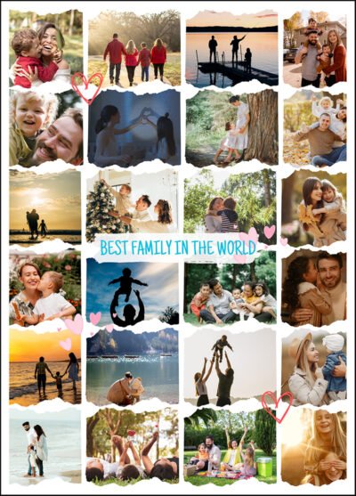 Kolaż zdjęć rodzinnych Best Family In the World