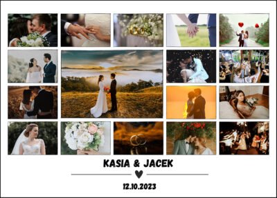 Kolaż zdjęć ślubnych