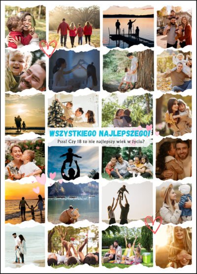 Kolaż ze zdjęć na 18 urodziny