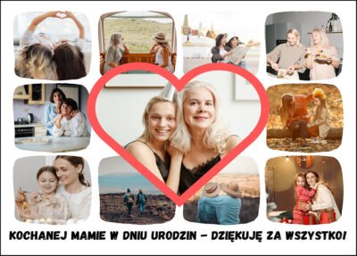 Kolaż ze zdjęciami na urodziny dla Mamy