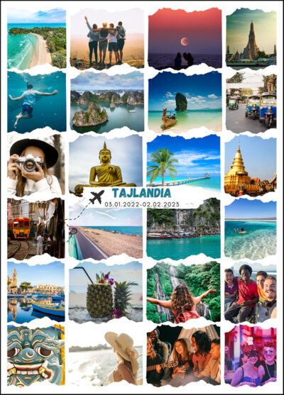 Kolaż ze zdjęciami z podróży