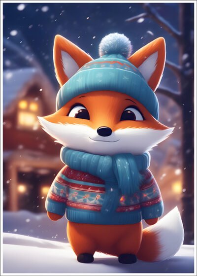 Plakat Świąteczny lisek 2