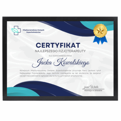 Certyfikat dla Fizjoterapeuty