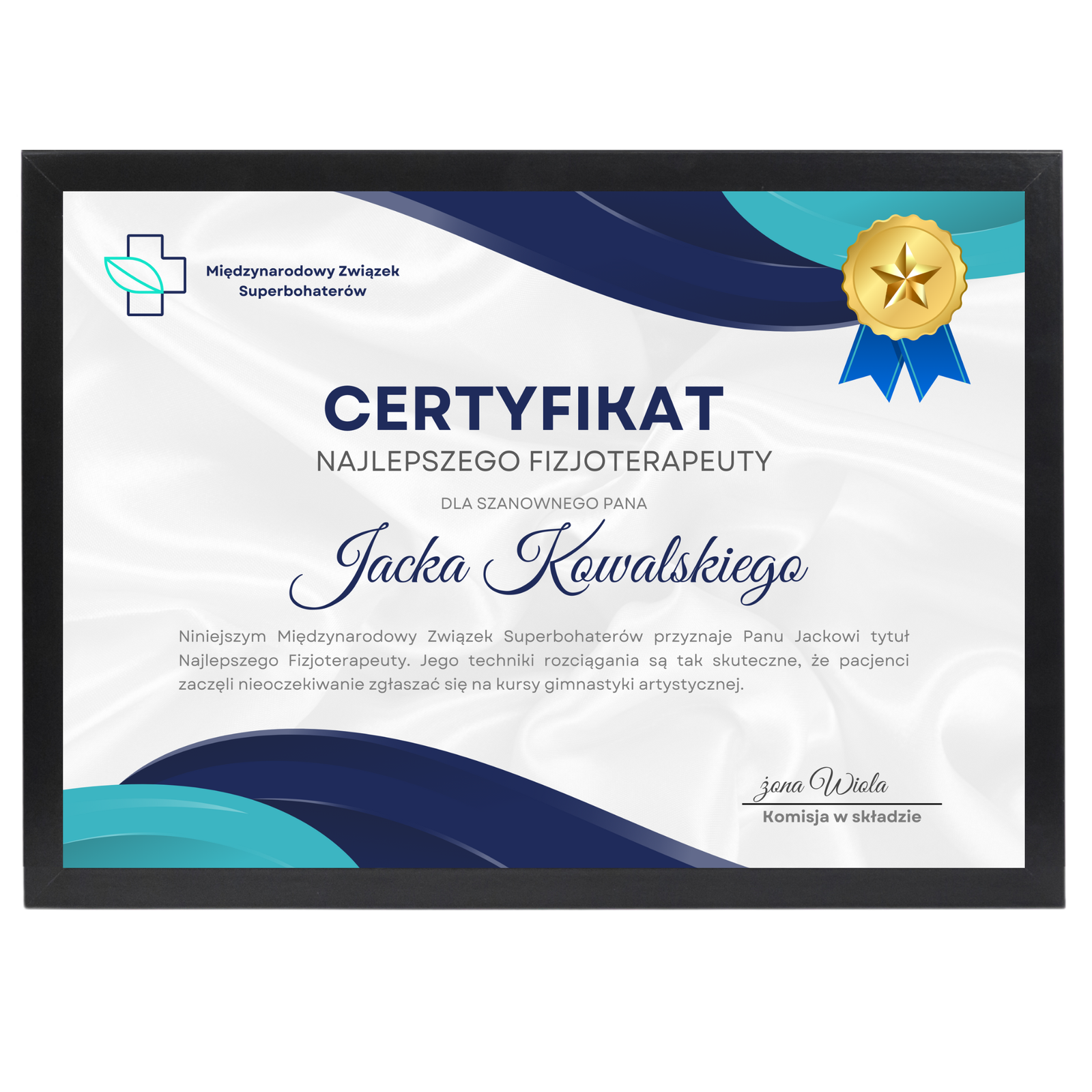 Certyfikat dla Fizjoterapeuty