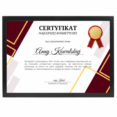 Certyfikat dla Kosmetyczki