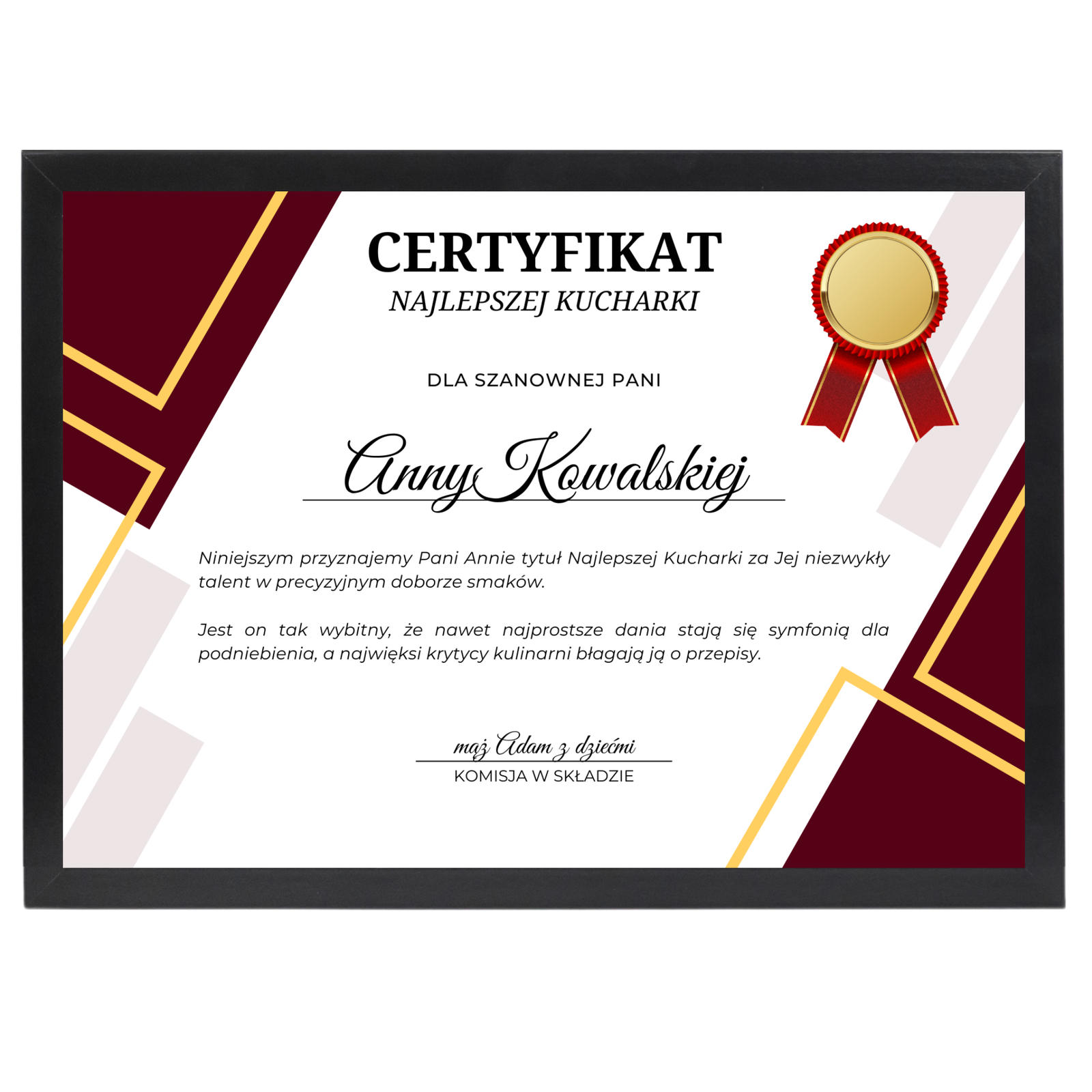 Certyfikat dla Kucharki