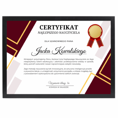 Certyfikat dla Nauczyciela