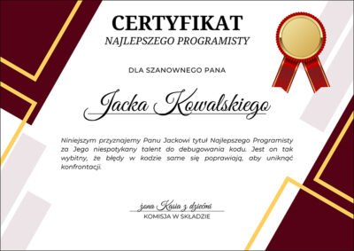 Certyfikat dla Programisty