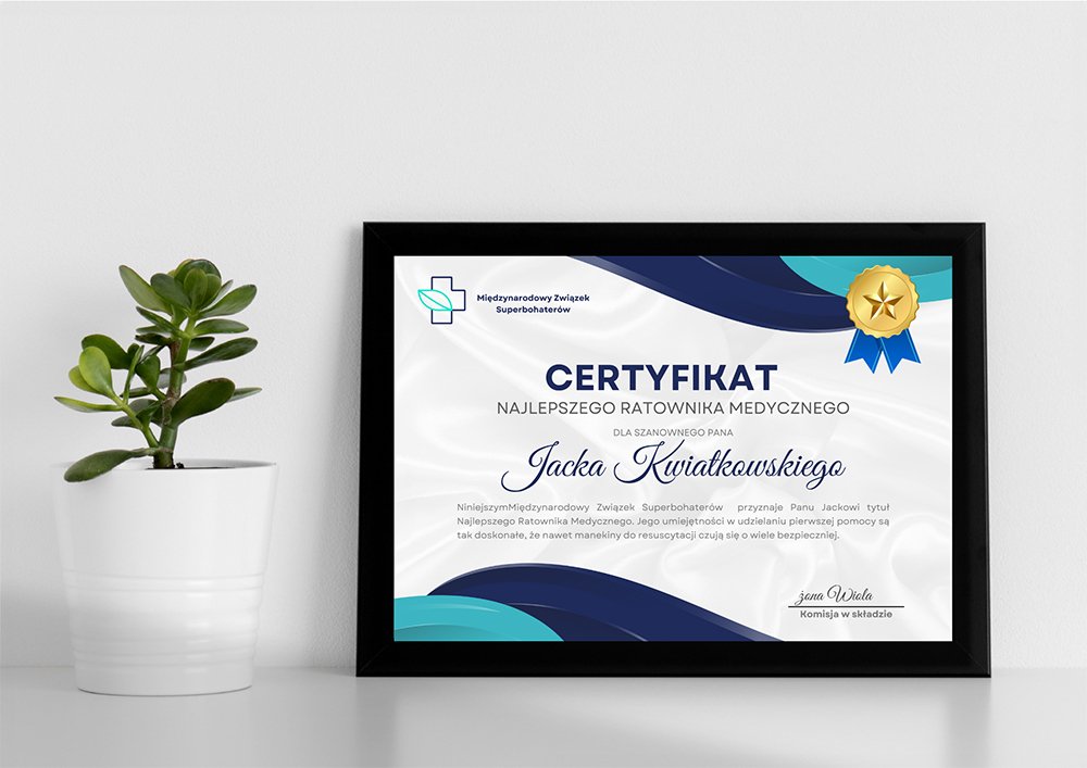Certyfikat dla Ratownika Medycznego Kompozycja