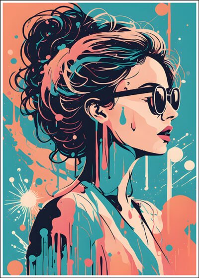 Plakat Kobieta w farbach rozmyta 2