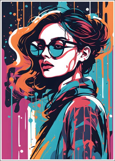 Plakat Kobieta w farbach rozmyta 3