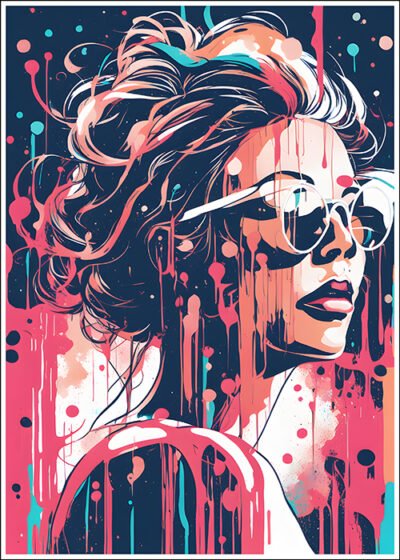 Plakat Kobieta w farbach rozmyta 4