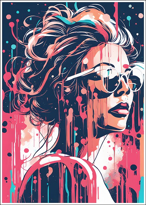 Plakat Kobieta w farbach rozmyta 4