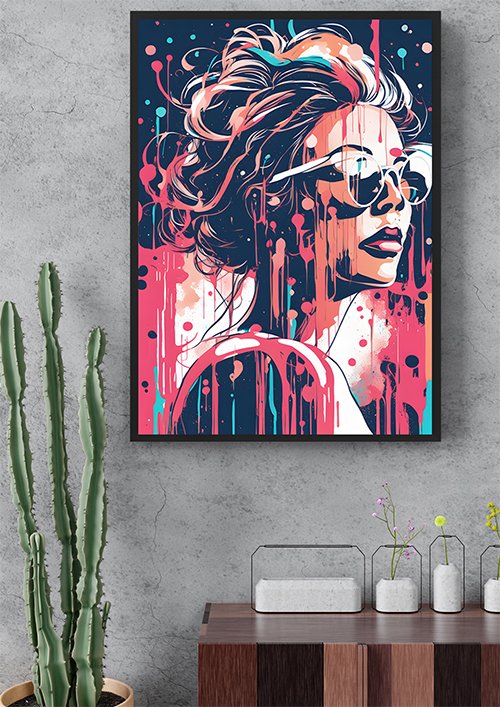 Plakat Kobieta w farbach rozmyta 4 kompozycja