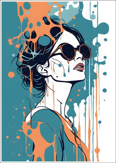 Plakat Kobieta w farbach rozmyta 5