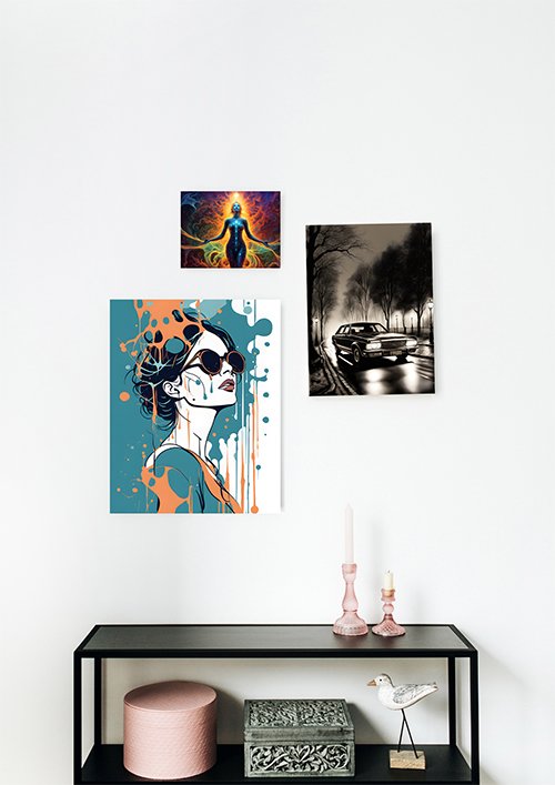 Plakat Kobieta w farbach rozmyta 5 kompozycja