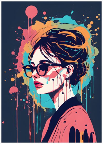 Plakat Kobieta w farbach rozmyta 6