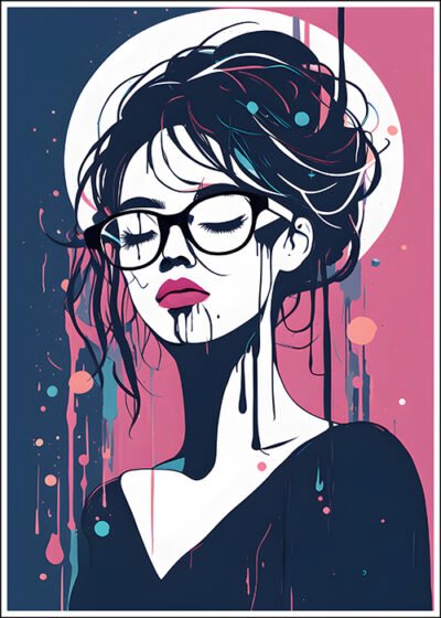 Plakat Kobieta w farbach rozmyta 7