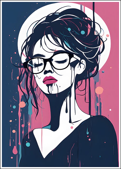 Plakat Kobieta w farbach rozmyta 7