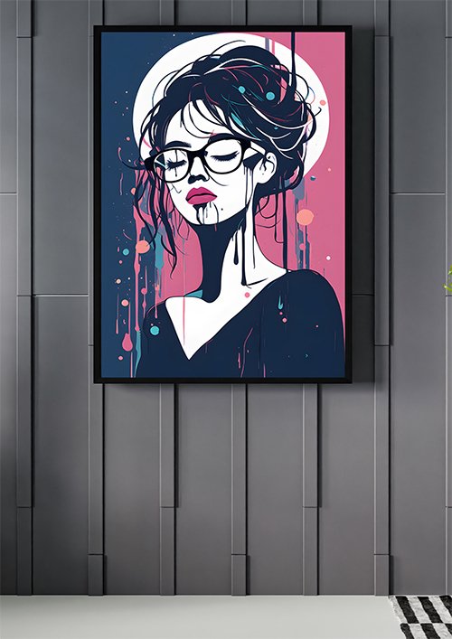 Plakat Kobieta w farbach rozmyta 7 kompozycja