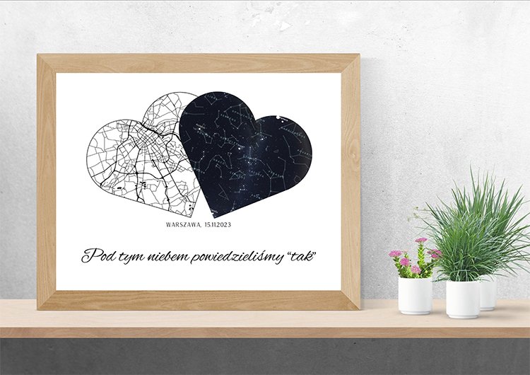 Mapa Nieba w Dniu Ślubu Kompozycja