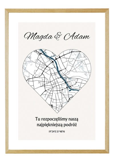 Mapa Personalizowana Na Walentynki Rocznicę