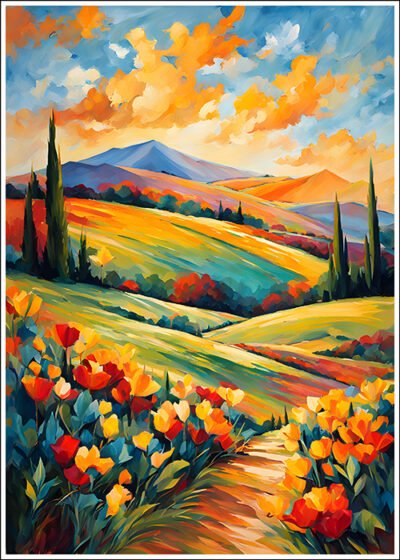 Plakat Barwne pola w stylu obrazu