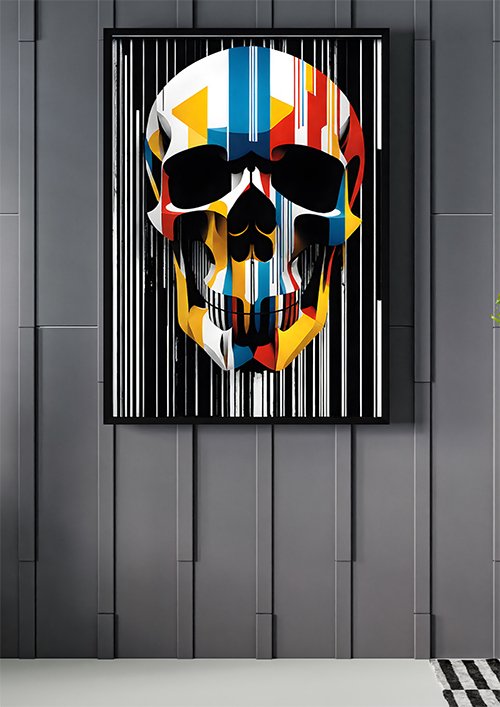Plakat Czaszka w kolorze 5 kompozycja