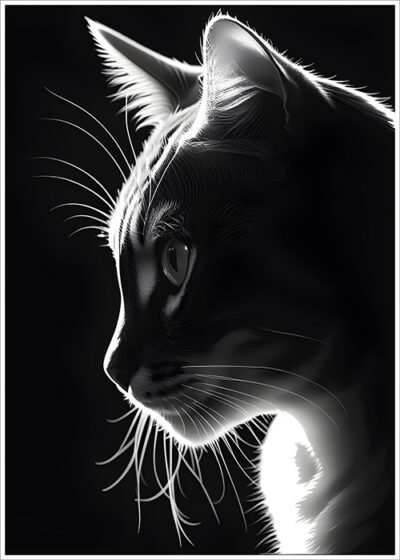 Plakat Elegancki czarny kot 2