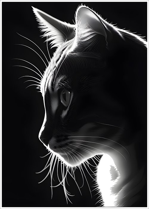 Plakat Elegancki czarny kot 2