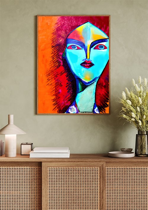 Plakat Kobieta artystyczną kreską kompozycja