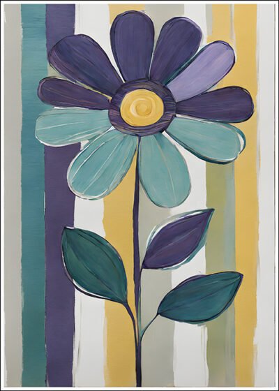 Plakat Kwiat malowany farbami