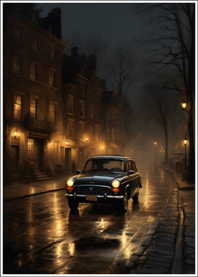 Plakat Samochód w romantyczną noc 3