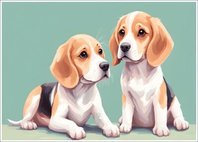 Plakat Słodkie beagle