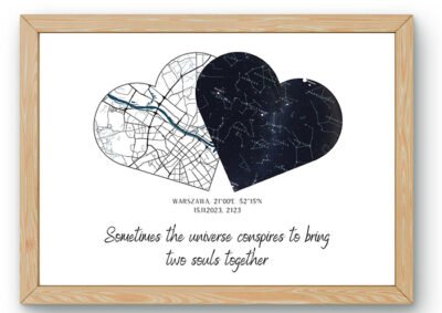 Plakat z Mapą Miasta i Mapą Gwiazd