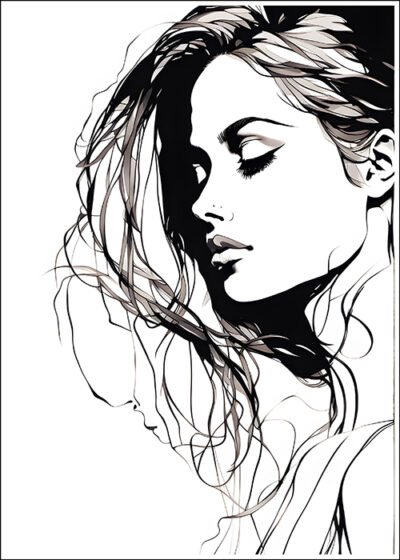 Plakat Zmysłowa Kobieta Rysunek