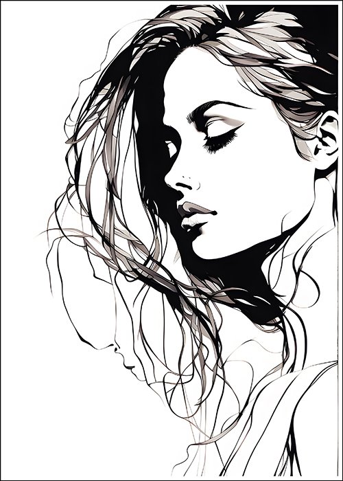 Plakat Zmysłowa Kobieta Rysunek