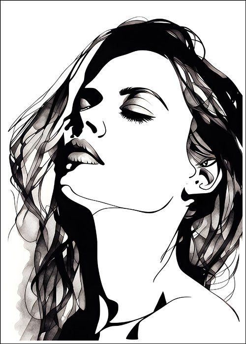 Plakat Zmysłowa Kobieta Rysunek 2