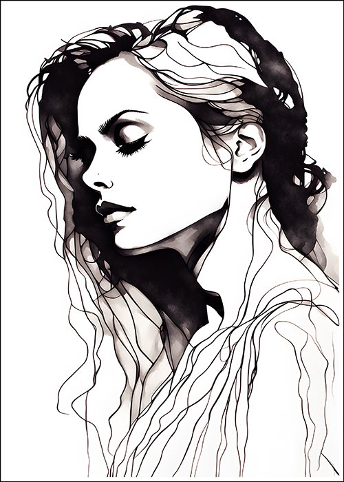 Plakat Zmysłowa Kobieta Rysunek 3