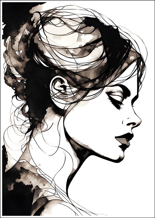 Plakat Zmysłowa Kobieta Rysunek 8